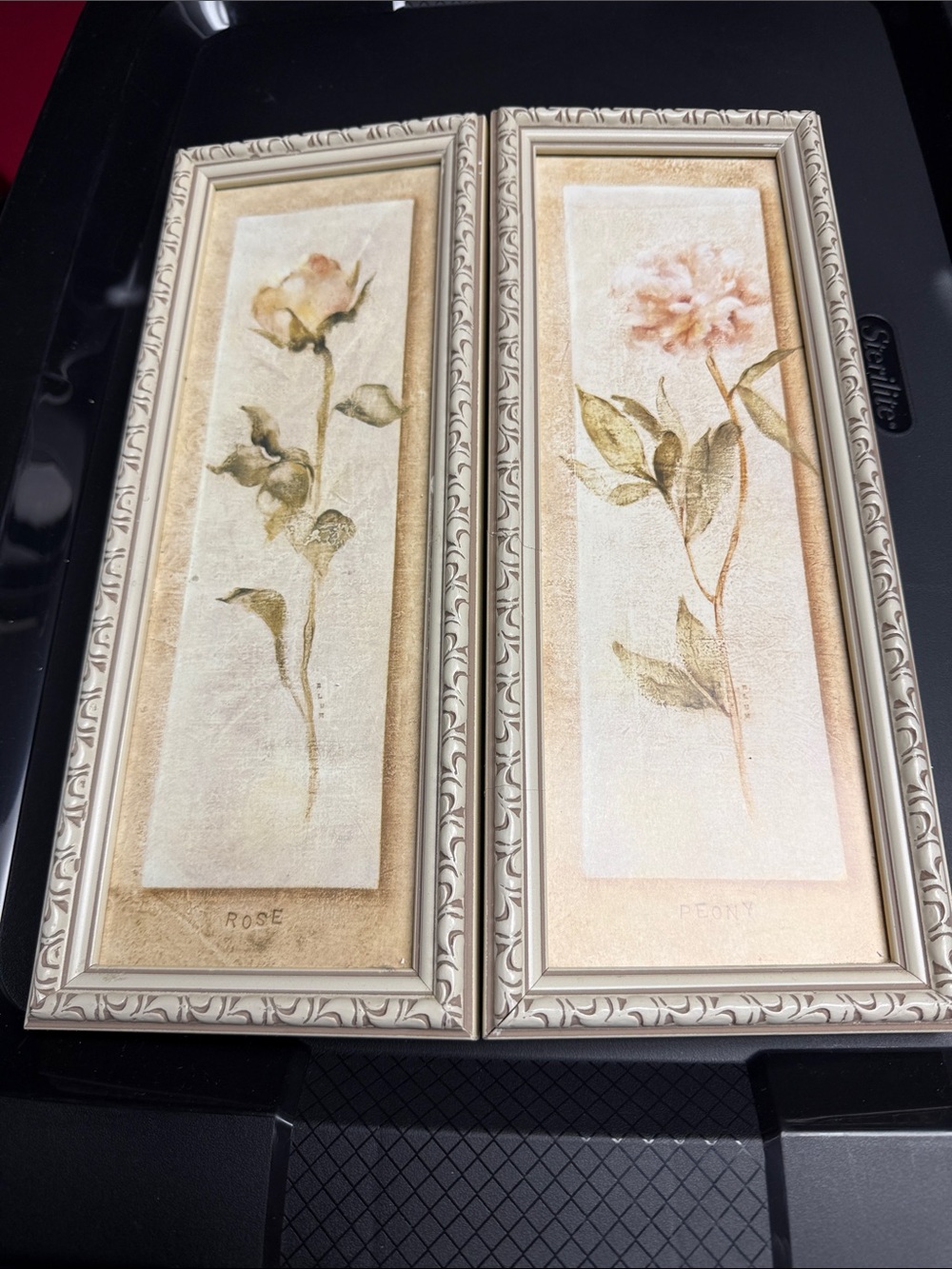 Set of 2/Cheri Blum Framed/Matted Print Rose and peony Framed Prints lightgrey1